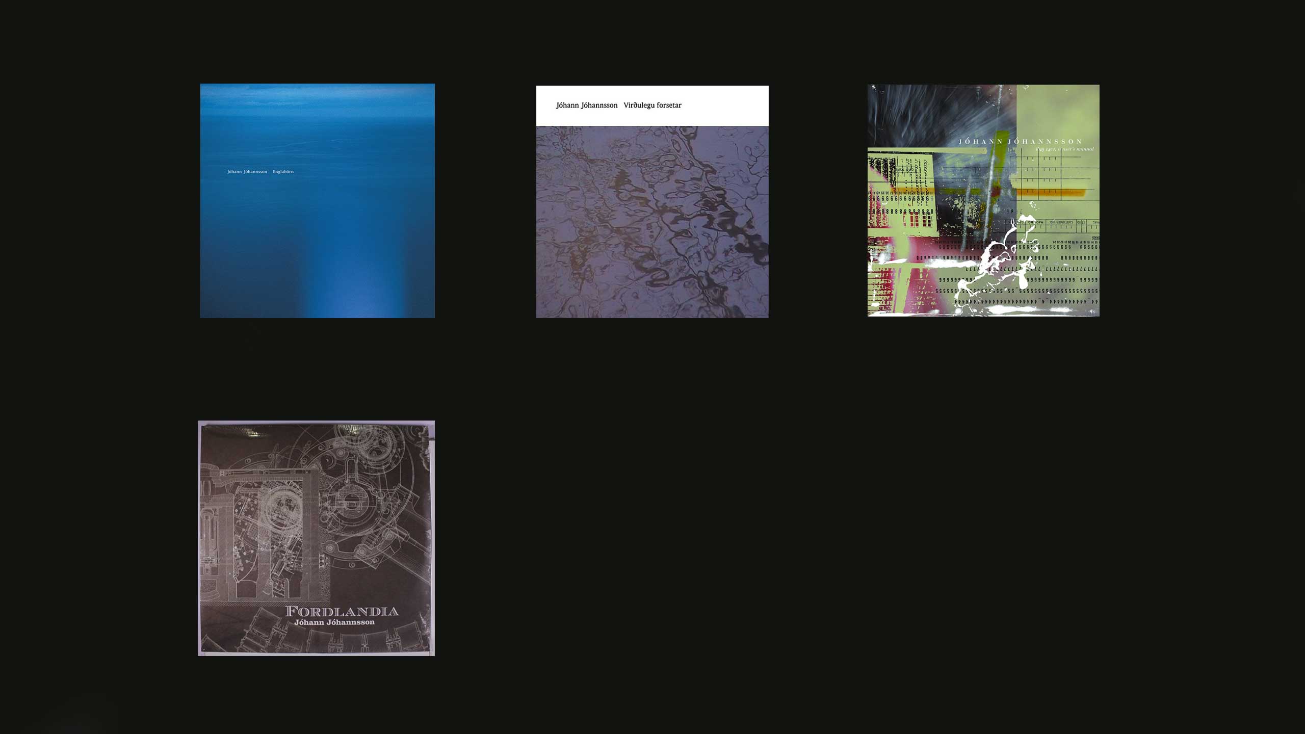 album cover of englaborn and virdelugu forsetar and IBM 1401 and fordlandia