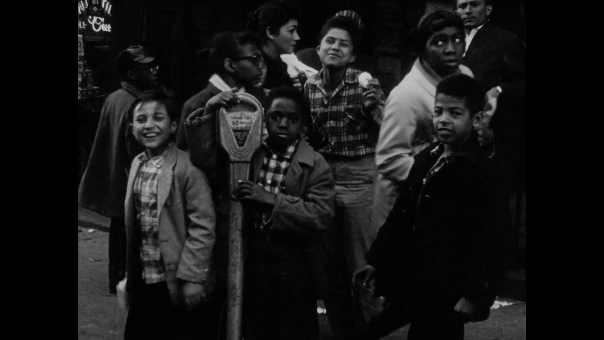 black and white photo of some kids