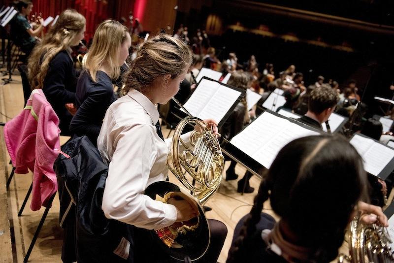 Rehearsing in the Barbican Hall