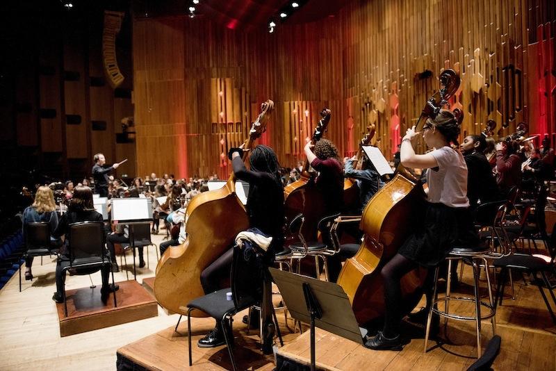 Rehearsing in the Barbican Hall