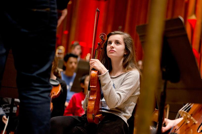 Rehearsing in the Barbican Hall