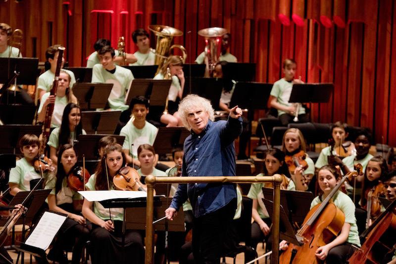 Sir Simon Rattle with the Young Orchestra for London